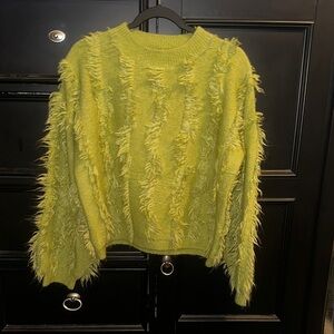 Vibrant Green Textured Women's Sweater